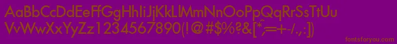 Weitere Informationen zur FutoralmeddbNormal-Schriftart FutoralmeddbNormal-Schriftart – Braune Schriften auf violettem Hintergrund