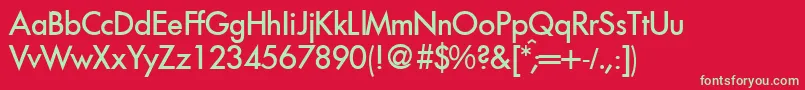 フォントFutoralmeddbNormal – 赤い背景に緑の文字