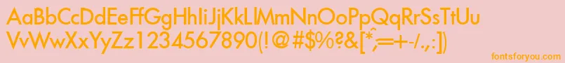 Fonte FutoralmeddbNormal – fontes laranjas em um fundo rosa