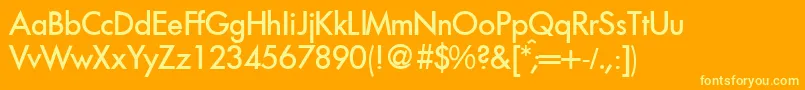 Więcej informacji o czcionce FutoralmeddbNormal Czcionka FutoralmeddbNormal – żółte czcionki na pomarańczowym tle