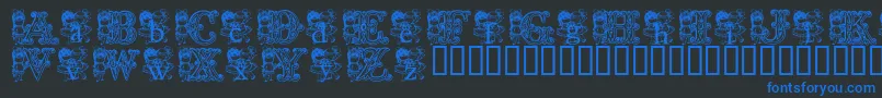 KgCutie1 Font – Blue Fonts on Black Background