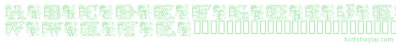 KgCutie1 Font – Green Fonts on White Background