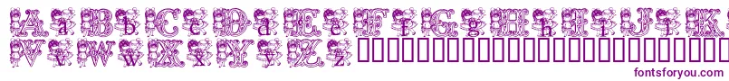 KgCutie1 Font – Purple Fonts on White Background