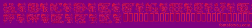 KgCutie1 Font – Red Fonts on Purple Background