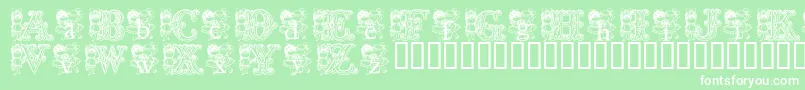 KgCutie1 Font – White Fonts on Green Background