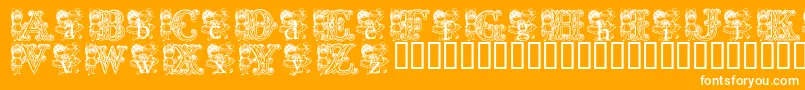 Weitere Informationen zur KgCutie1-Schriftart KgCutie1-Schriftart – Weiße Schriften auf orangefarbenem Hintergrund