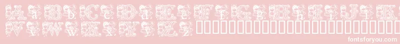 KgCutie1-Schriftart – Weiße Schriften auf rosa Hintergrund