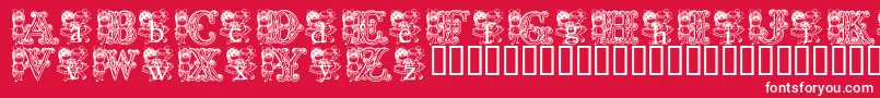 KgCutie1 Font – White Fonts on Red Background