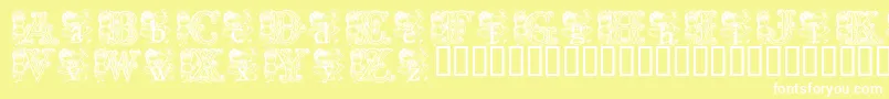KgCutie1 Font – White Fonts on Yellow Background