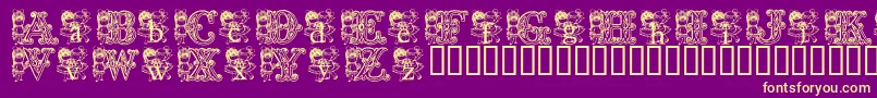 KgCutie1 Font – Yellow Fonts on Purple Background