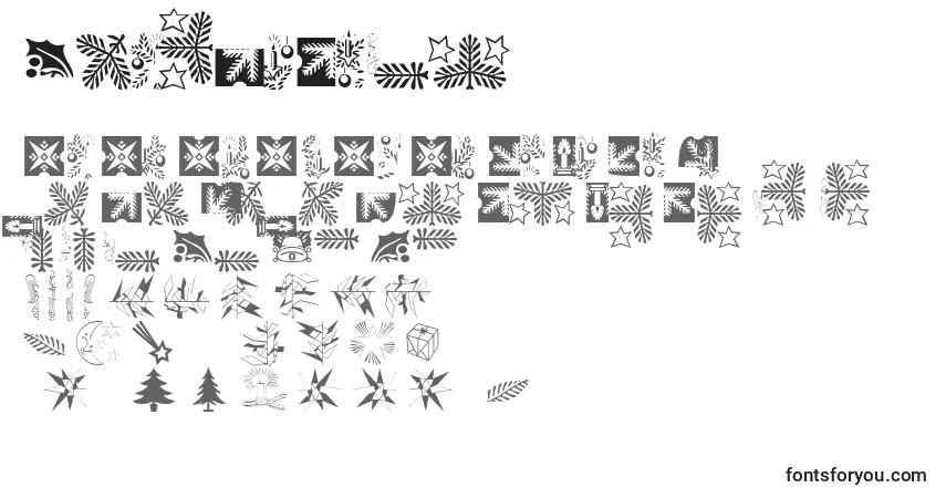 A fonte XmasLhPiTwo – alfabeto, números, caracteres especiais