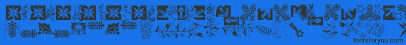 XmasLhPiTwo Font – Black Fonts on Blue Background