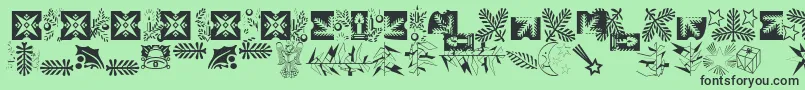 XmasLhPiTwo Font – Black Fonts on Green Background