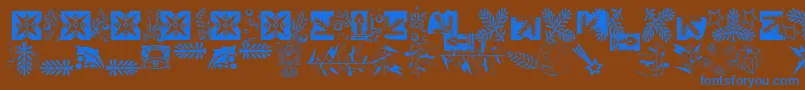 XmasLhPiTwo Font – Blue Fonts on Brown Background