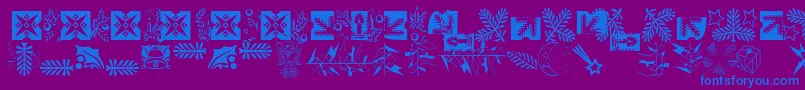 XmasLhPiTwo Font – Blue Fonts on Purple Background