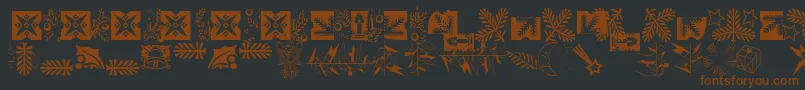フォントXmasLhPiTwo – 黒い背景に茶色のフォント