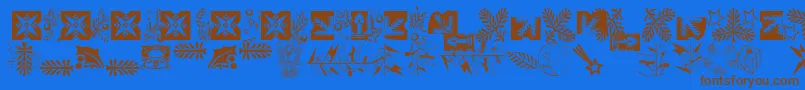 XmasLhPiTwo Font – Brown Fonts on Blue Background