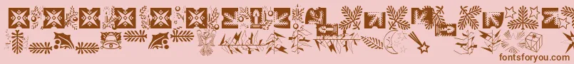 XmasLhPiTwo Font – Brown Fonts on Pink Background
