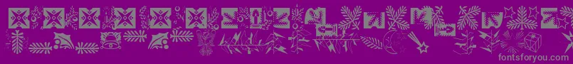 フォントXmasLhPiTwo – 紫の背景に灰色の文字