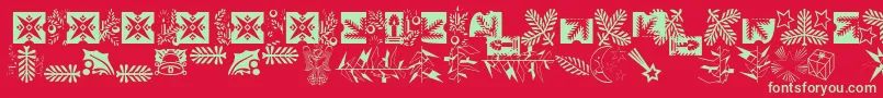 フォントXmasLhPiTwo – 赤い背景に緑の文字