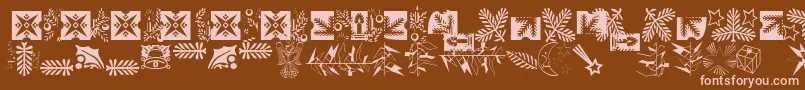 XmasLhPiTwo Font – Pink Fonts on Brown Background