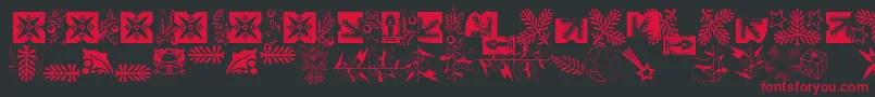 XmasLhPiTwo-Schriftart – Rote Schriften auf schwarzem Hintergrund