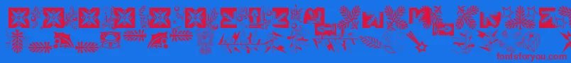 XmasLhPiTwo Font – Red Fonts on Blue Background