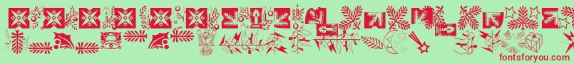 Police XmasLhPiTwo – polices rouges sur fond vert