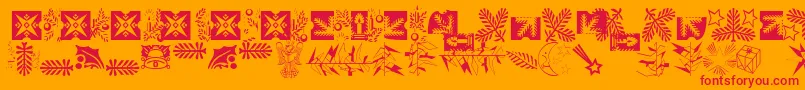 フォントXmasLhPiTwo – オレンジの背景に赤い文字