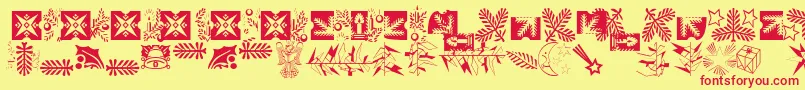 XmasLhPiTwo Font – Red Fonts on Yellow Background