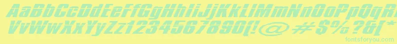 Fonte Impos10 – fontes verdes em um fundo amarelo