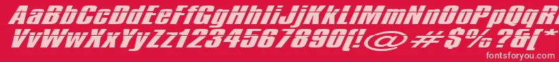 Impos10 Font – Pink Fonts on Red Background