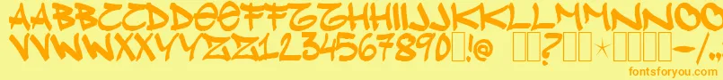 Klue Font – Orange Fonts on Yellow Background