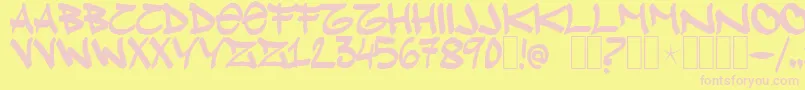 Klue Font – Pink Fonts on Yellow Background