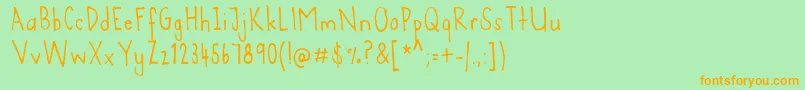 Agentc Font – Orange Fonts on Green Background