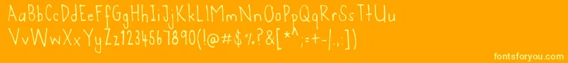 Agentc Font – Yellow Fonts on Orange Background