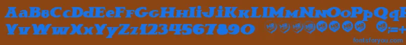 BravaNovellaIt. Font – Blue Fonts on Brown Background