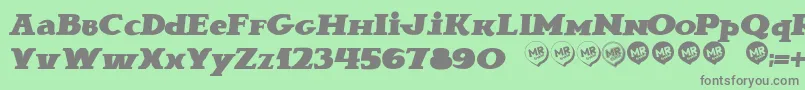 BravaNovellaIt. Font – Gray Fonts on Green Background