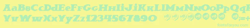 BravaNovellaIt. Font – Green Fonts on Yellow Background