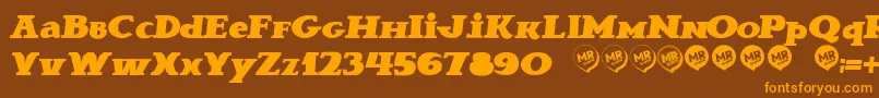 BravaNovellaIt. Font – Orange Fonts on Brown Background
