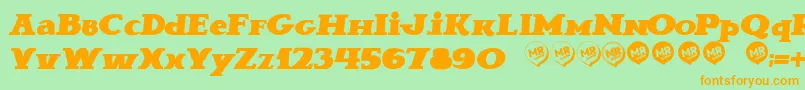 BravaNovellaIt. Font – Orange Fonts on Green Background