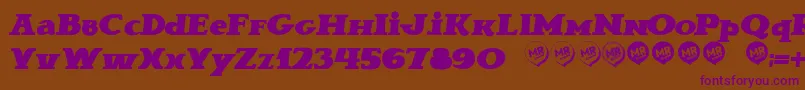 BravaNovellaIt. Font – Purple Fonts on Brown Background