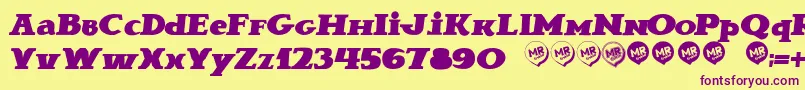 BravaNovellaIt. Font – Purple Fonts on Yellow Background