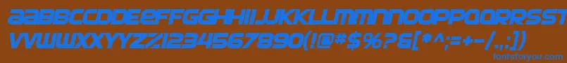 Шрифт SfAutomatonBoldOblique – синие шрифты на коричневом фоне