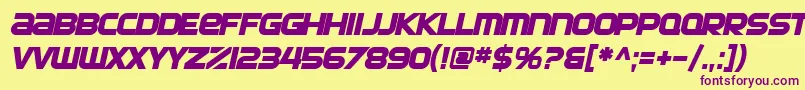 SfAutomatonBoldOblique Font – Purple Fonts on Yellow Background