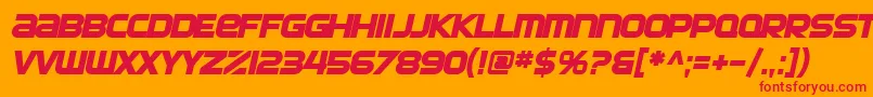 フォントSfAutomatonBoldOblique – オレンジの背景に赤い文字
