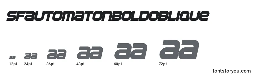 Размеры шрифта SfAutomatonBoldOblique