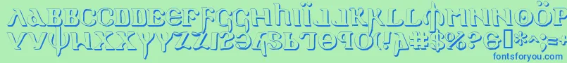 フォントHolyv2s – 青い文字は緑の背景です。
