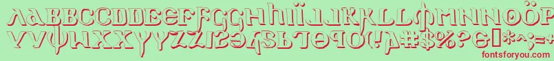 Holyv2s-fontti – punaiset fontit vihreällä taustalla