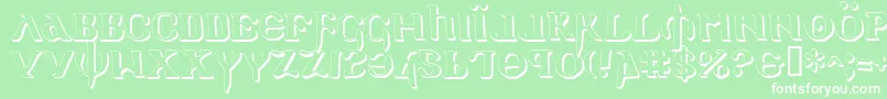 フォントHolyv2s – 緑の背景に白い文字